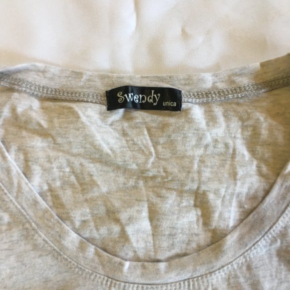 Swendy Unica Cat Rhinestone Gray short sleeve Shirt - Women - XS - Picture 4 of 4